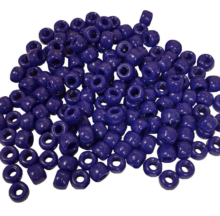 Pony Beads Indigo Blue 6x9mm