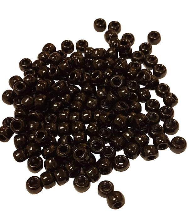 Pony Beads Black 6x9mm