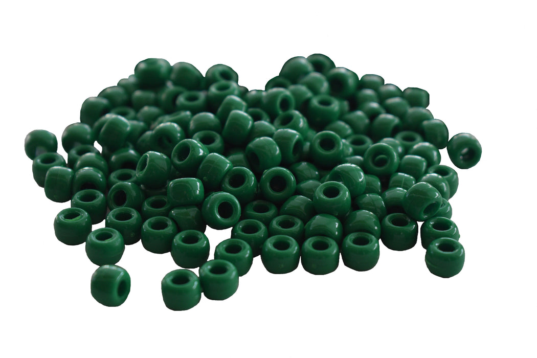 Pony Beads Dark Green 6x9mm