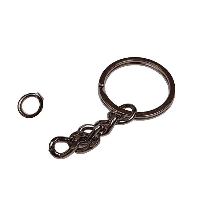 Split Key Rings with Chain & Jump Ring 24mm