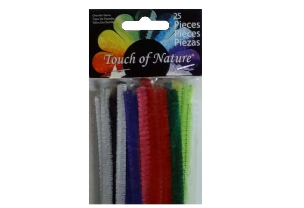 Chenille Pipe Cleaner Stems Assorted 6x9mm 12 in