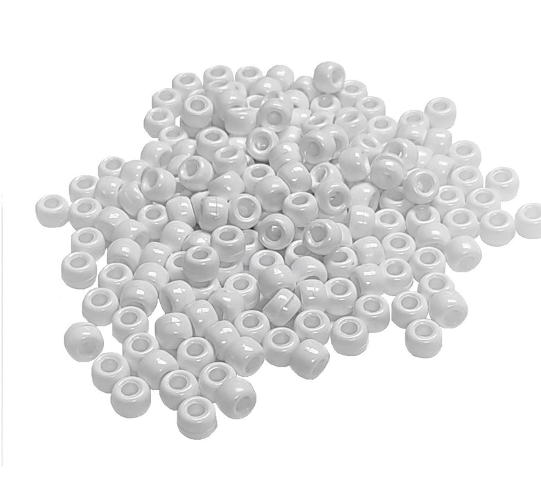 Pony Beads White 6x9mm