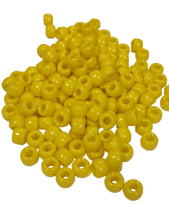 Pony Beads Yellow 6x9mm
