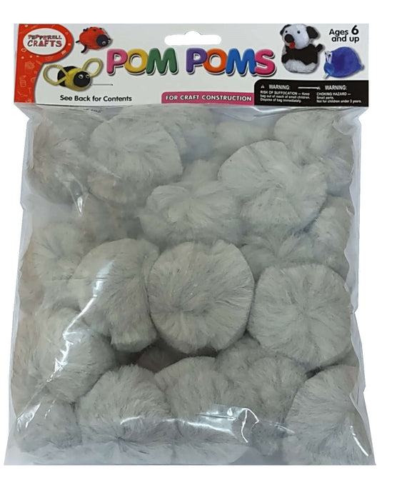 Pom Poms Grey 2 inch