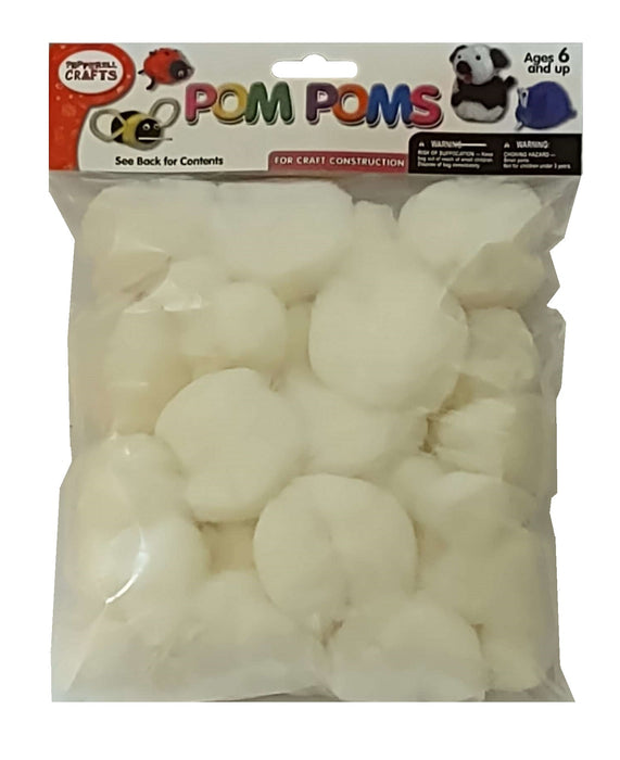 Pom Poms White 2 inch