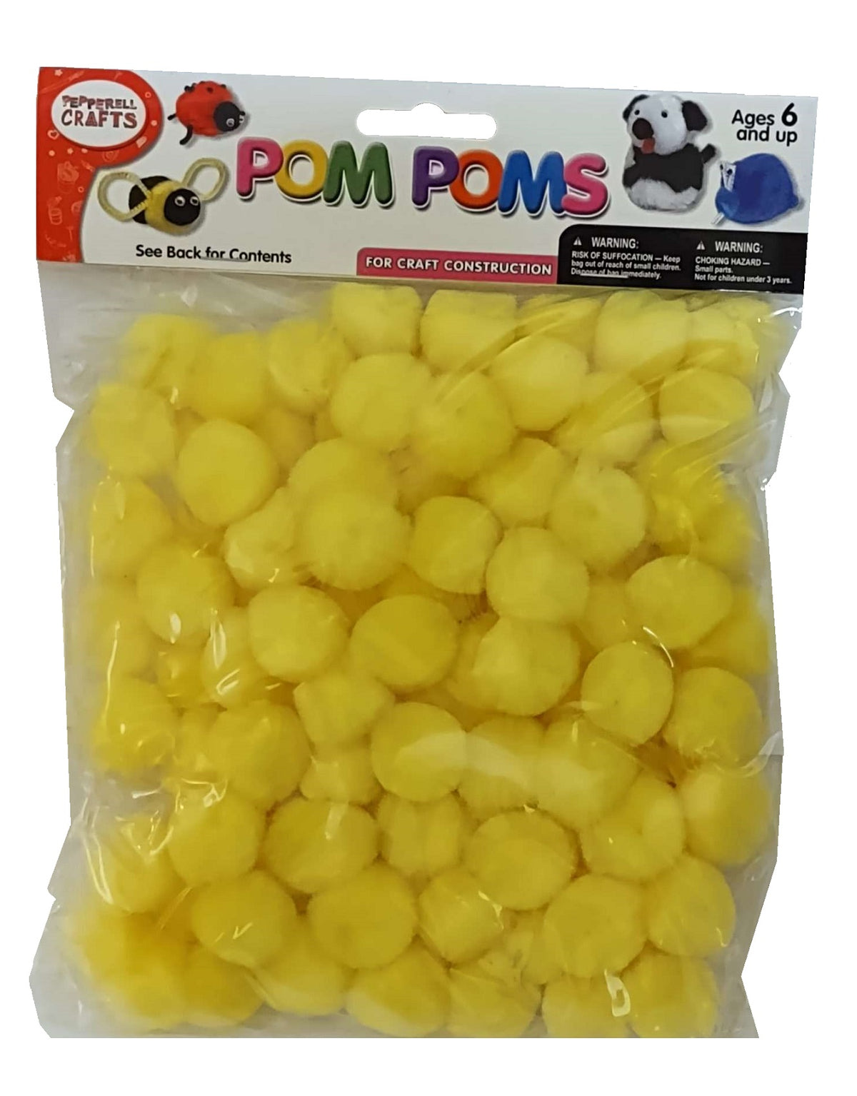 Pepperell Craft Pom Poms - Pkg of 100, 1/2 inch, White