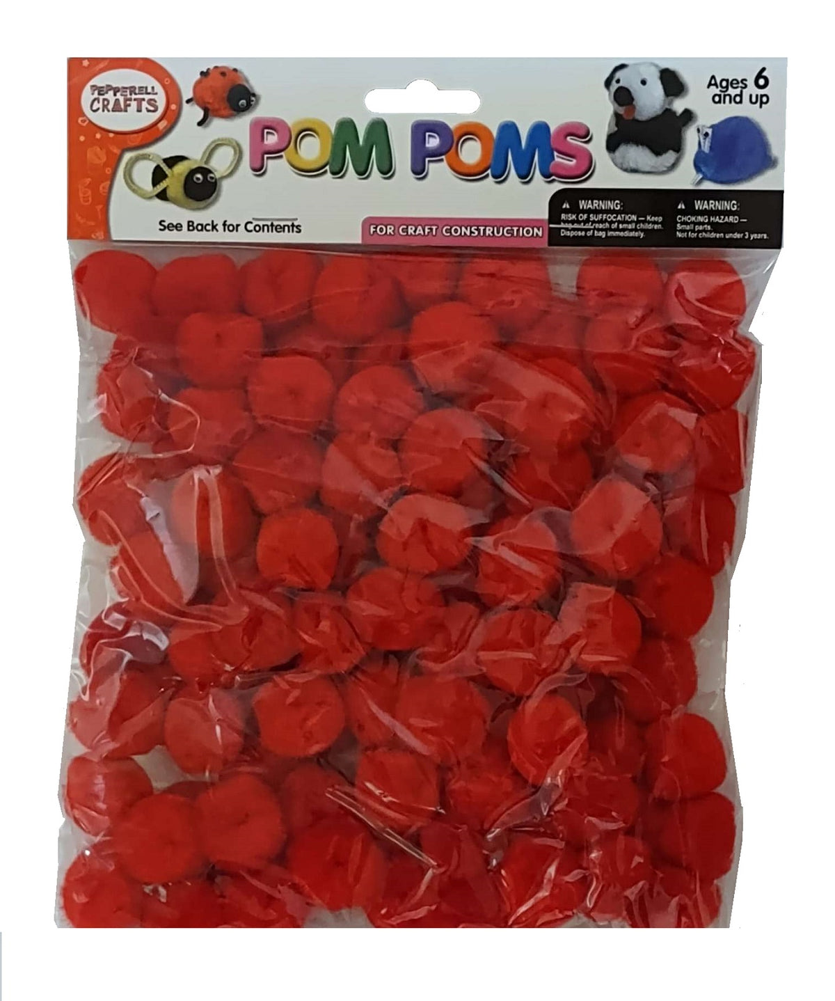 1 inch Red Small Craft Pom Poms 100 Pieces