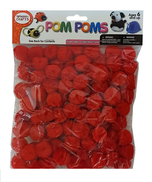 Pom Poms Red 1 inch