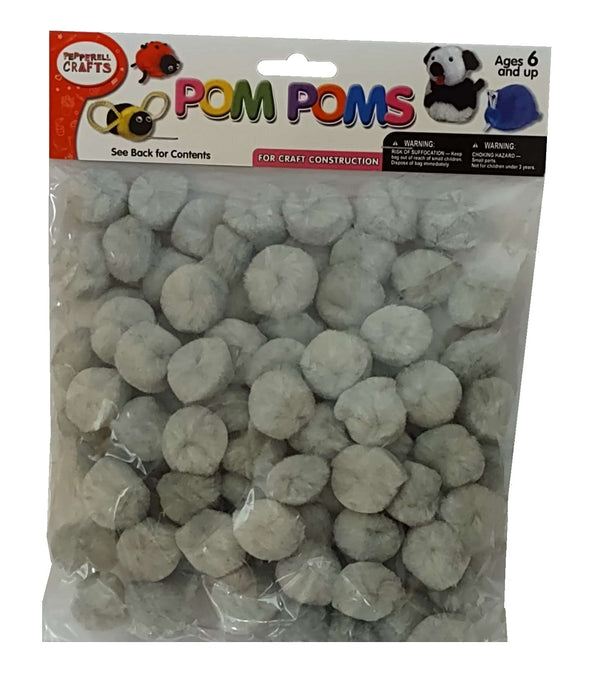 Pom Poms Grey 1 inch