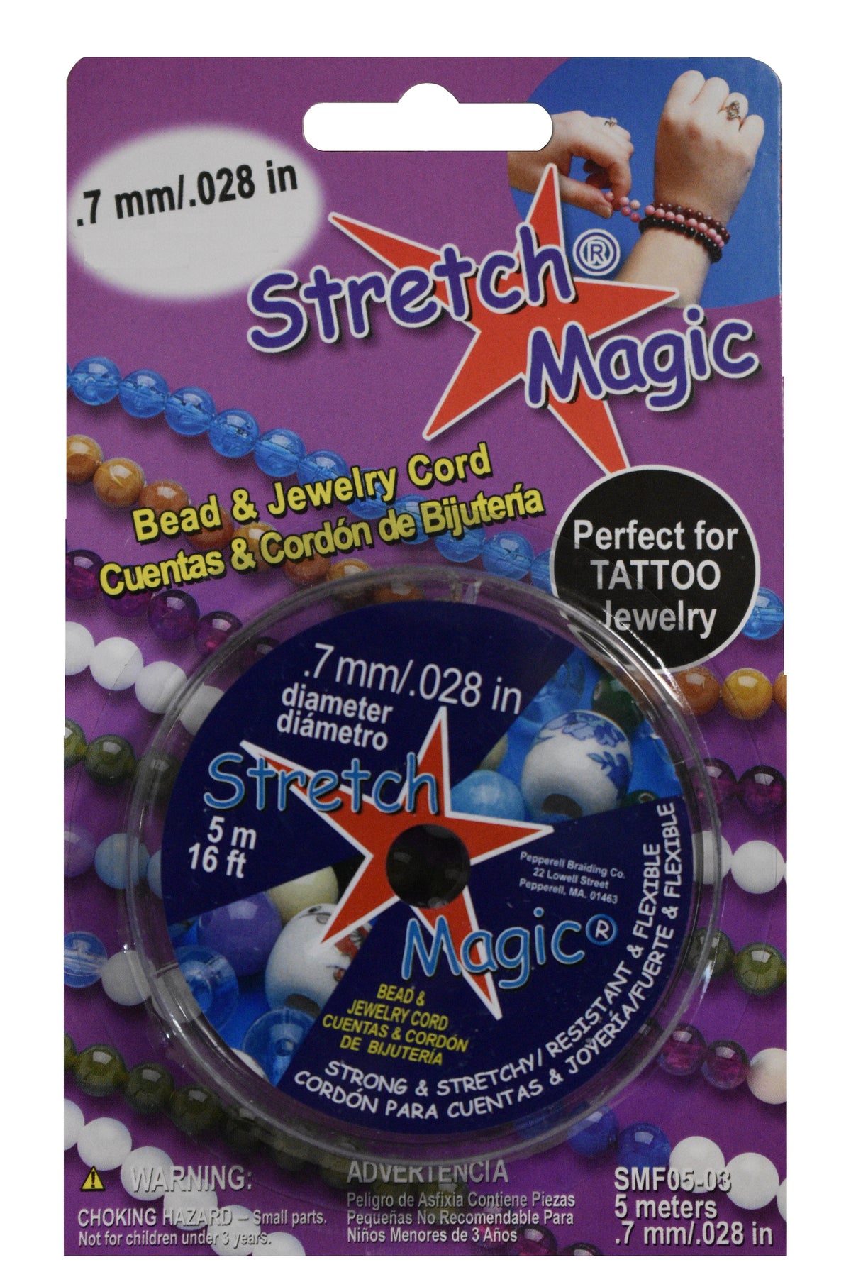 Stretch Magic Bead & Jewelry Cord black, 0.7 mm, 5 m (pack of 6) 