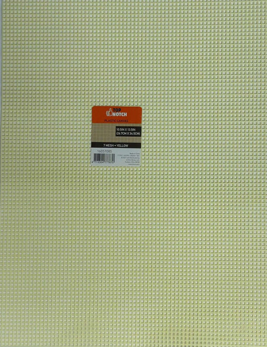 7 Mesh Plastic Canvas Yellow 10.5 x 13.5 inch Single Sheet
