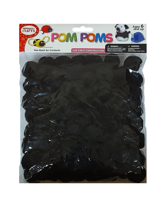 Pom Poms Black 1 inch