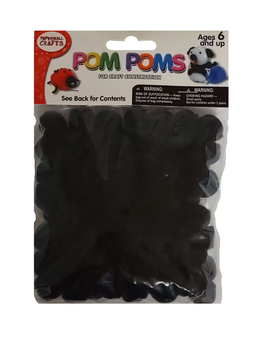 Pom Poms Black 0.5 inch