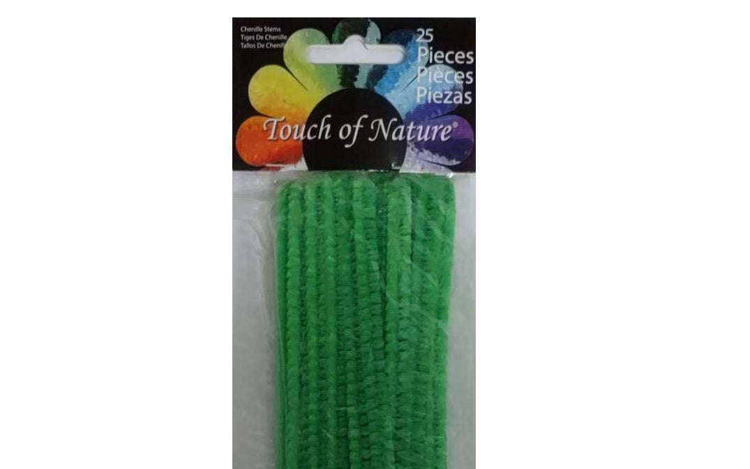 Chenille Pipe Cleaner Stems Kelly Green 6x9mm 12 in — craftcove