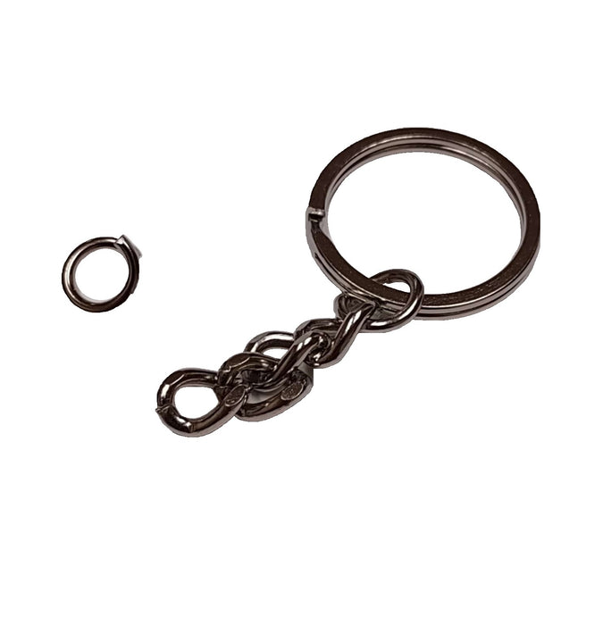 Split Key Rings with Chain & Jump Ring 24mm