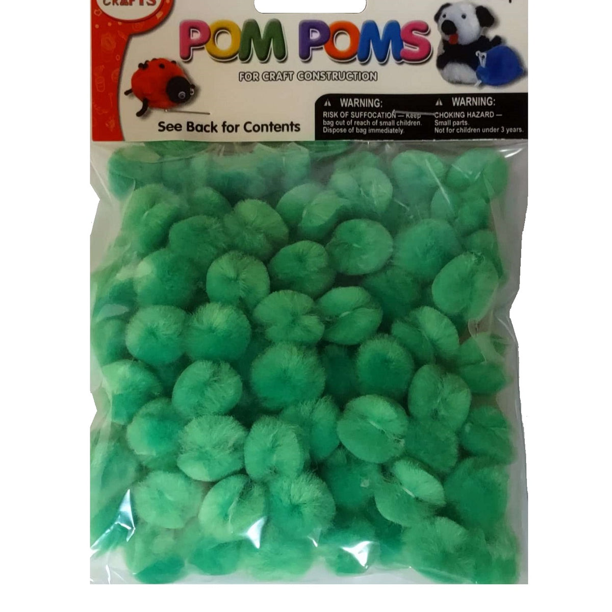 Pom Poms Neon Green 0.5 inch — craftcove