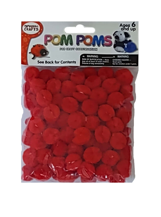 Pom Poms Red 0.5 inch
