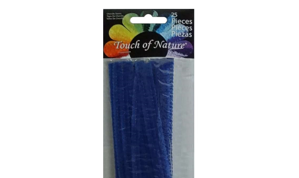 Chenille Pipe Cleaner Stems Royal Blue 6x9mm 12 in