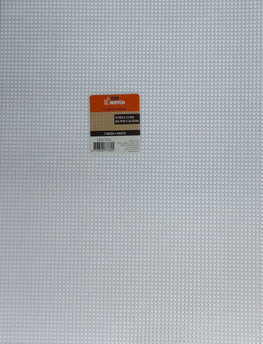 7 Mesh Plastic Canvas White 10.5 x 13.5 inch Single Sheet